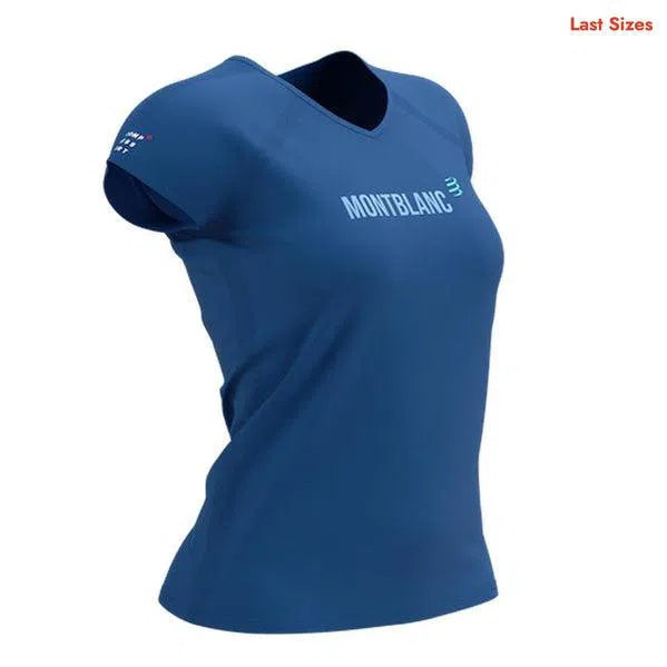 Compressport Training Korte Mouwen T-Shirt Blauw Mont Blanc Dames