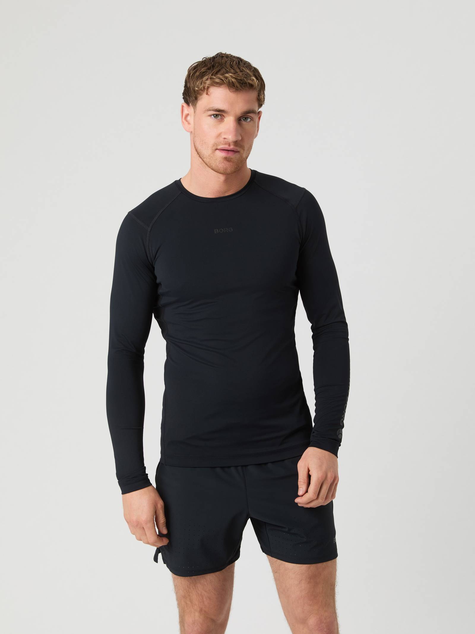 Borg Soft Compression Ls T-Shirt zwart