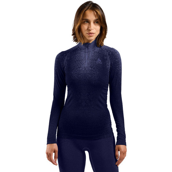 Odlo BL TOP turtle neck l/s half zip PERFORMANCE WARM BLACKCOMB Sports Underwear Women - Skipper Blue
