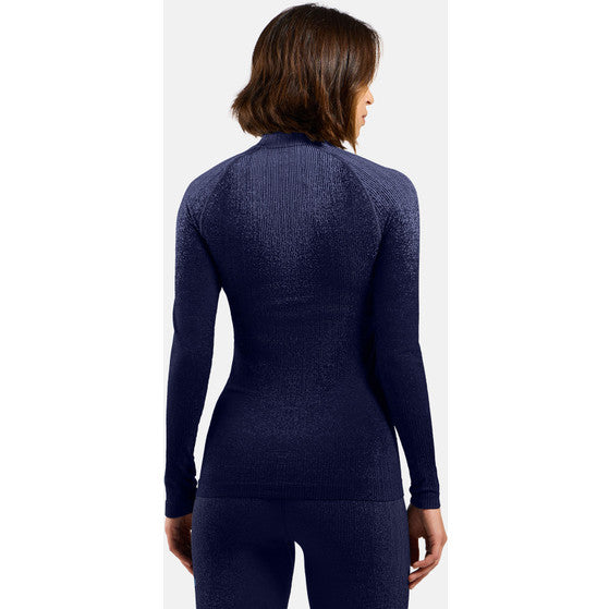 Odlo BL TOP turtle neck l/s half zip PERFORMANCE WARM BLACKCOMB Sports Underwear Women - Skipper Blue