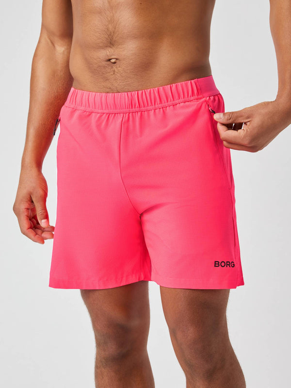 Borg Zip Shorts roze