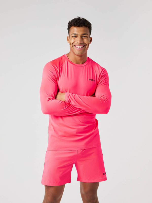 Borg Performance Long Sleeve Brushed T-Shirt roze