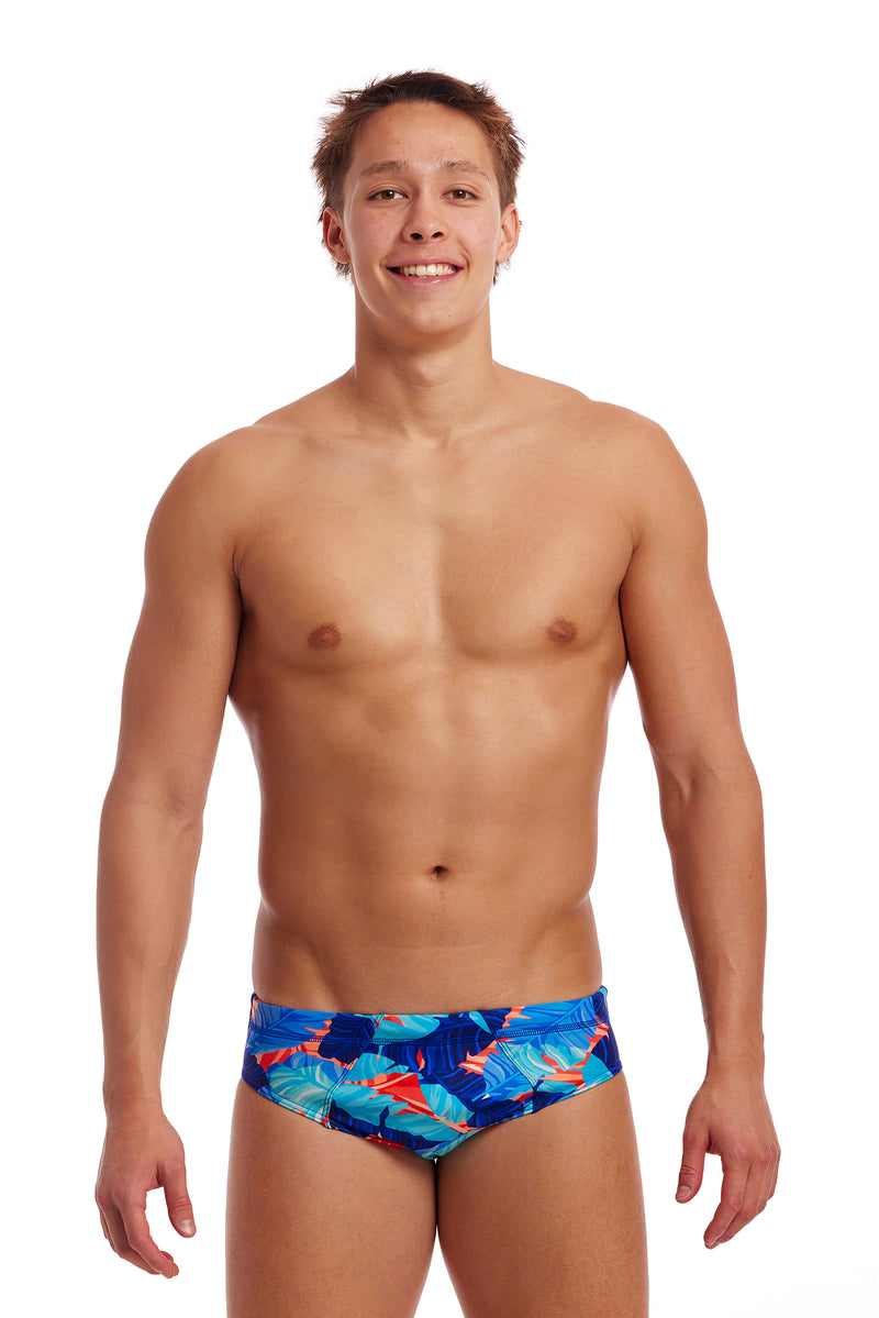 Funky Trunks Letter Seamed Lotsa Leaves Swimming Trunks Men