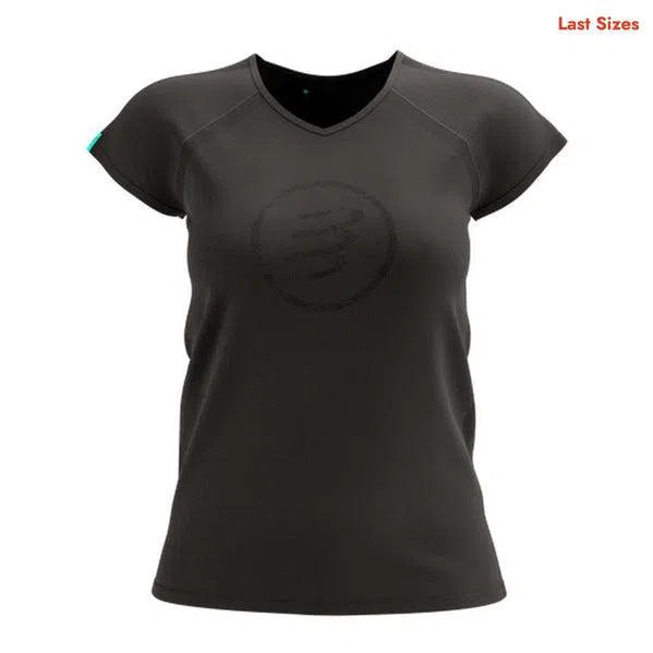 Compressport Training Kurzarm T-Shirt Schwarz Black Edition Damen
