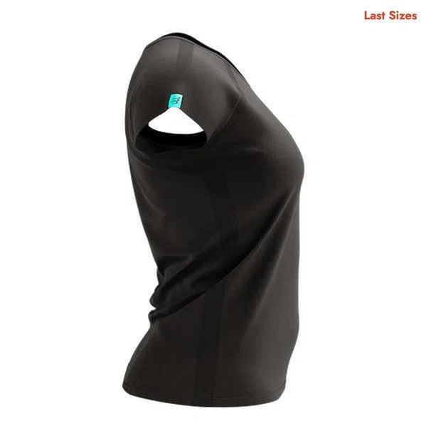 Compressport Training Kurzarm T-Shirt Schwarz Black Edition Damen