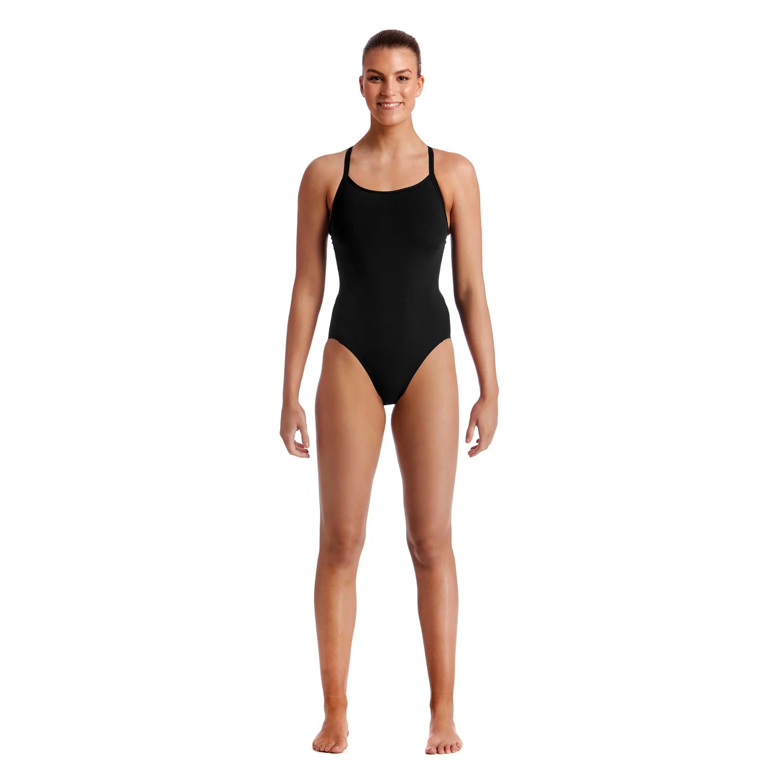 Funkita Diamand Back Costume da bagno intero nero da donna