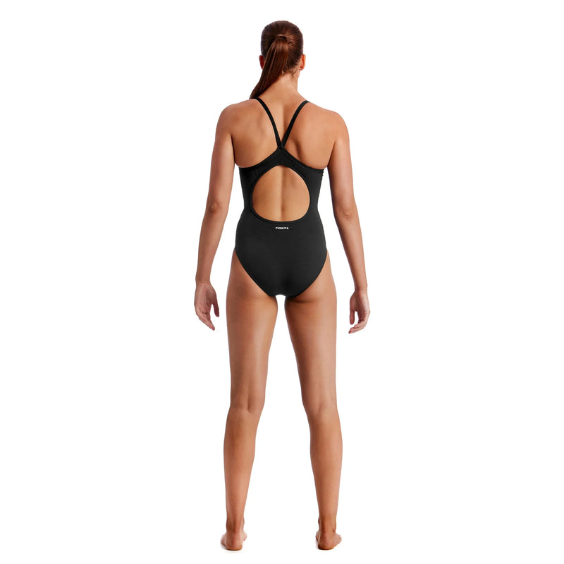 Funkita Diamand Back Costume da bagno intero nero da donna