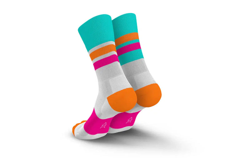 Incylence Ultralight Tracks Cyan Pink Running Socks
