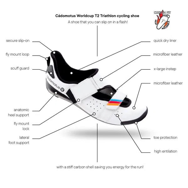 Cadomotus Worldcup T2 Triathlon (sprint) Short Distance Cycling Shoe