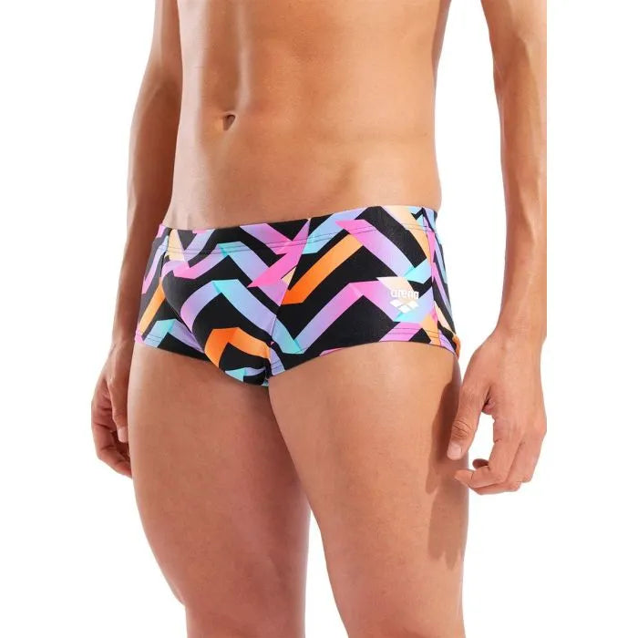 Arena Texture Swim Short a vita bassa nero-multicolore Uomo 