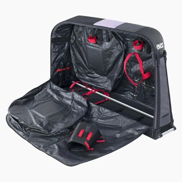 XXX - valise coffre ABS transport velo vtt route à roulette + housse roue  pour voyage avion train (cycle bag bikecase travel) 